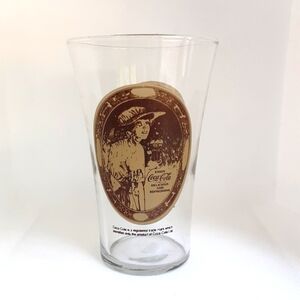 Vintage Coca-Cola Flared Beverage Glass Girl With Hat Soda Fountain Collectibles